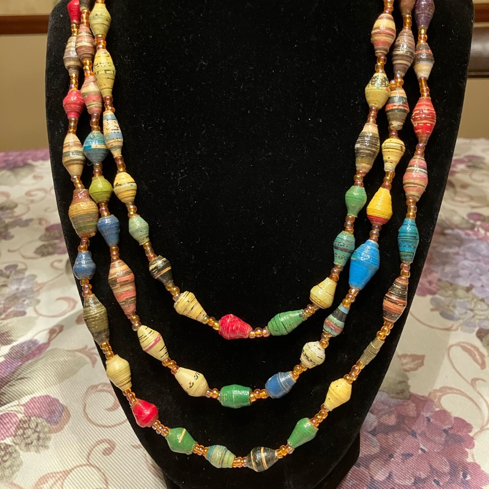 PAPER WRAPPED BEADS VIBRANT COLORS ALL SEALED AND SOLID MADE IN AFRICA